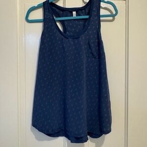 Joie Navy Blue Women's Tank Top with anchor print size medium